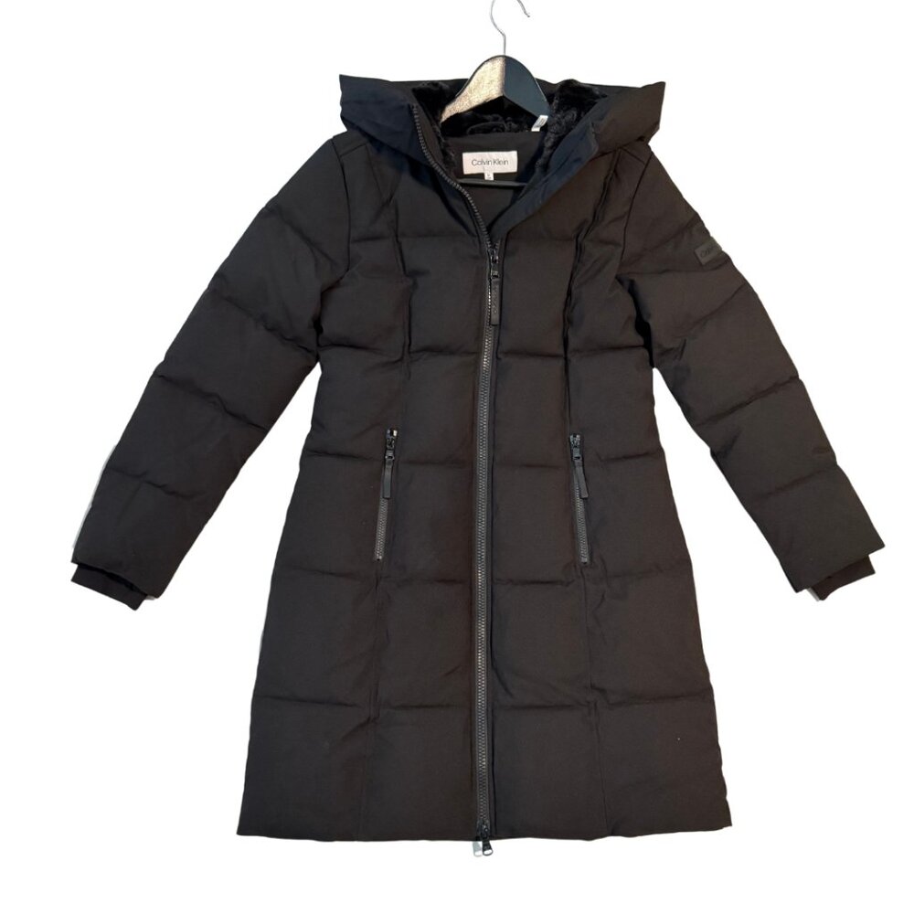 Calvin Klein Black Oxford Hooded Puffer Size S